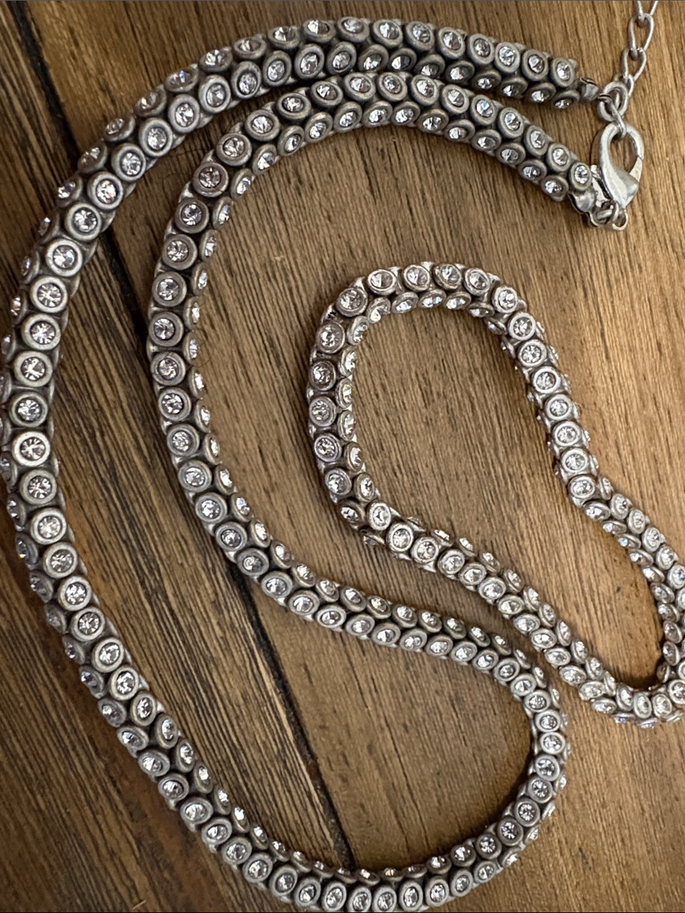 Premier Designs Silver-Tone Crystal Station Necklace & Bracelet set